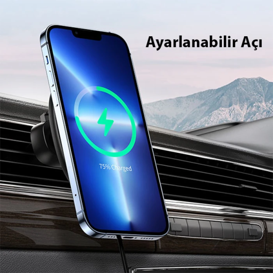 Duzzona V1 15W Manyetik Kablosuz Wireless Hızlı Şarjlı Araç İçi Telefo
