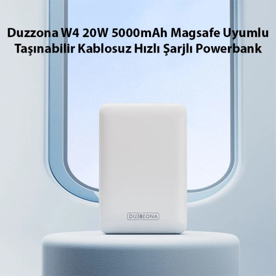Duzzona W4 20W 5000mAh Magsafe Uyumlu Taşınabilir Kablosuz Hızlı Şarjl