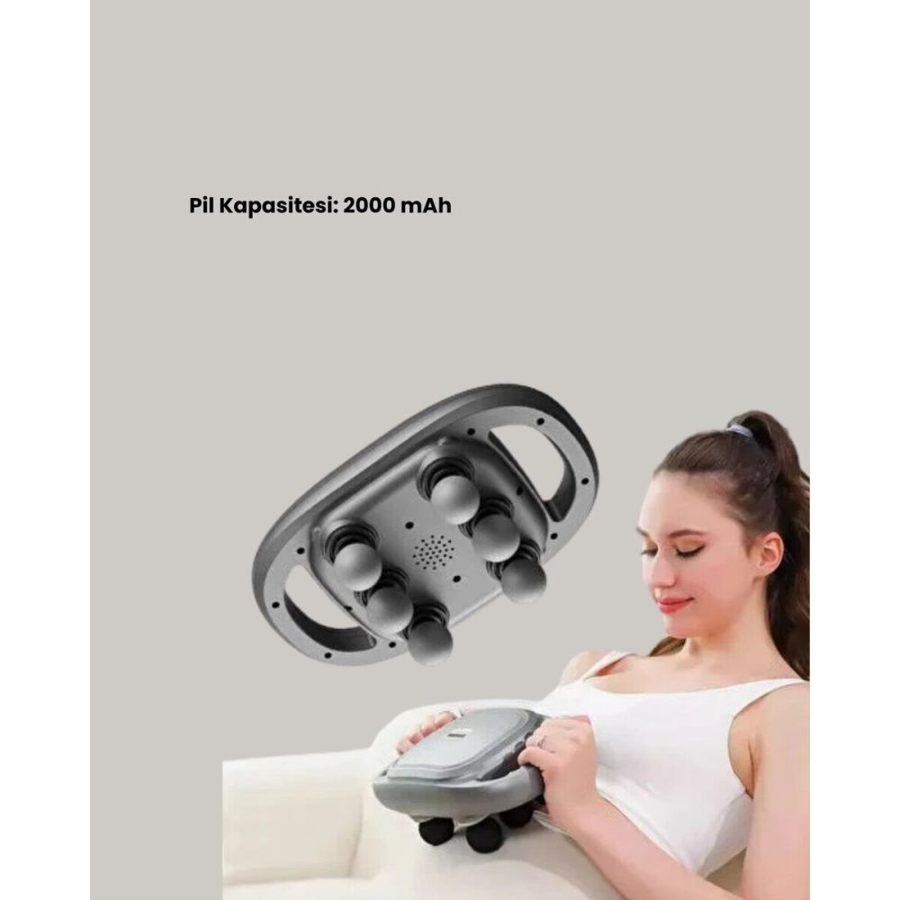 Şarjlı 6 Başlıklı Masaj Tabancası 2000 mAh Sessiz Güçlü Motor