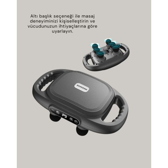 Şarjlı 6 Başlıklı Masaj Tabancası 2000 mAh Sessiz Güçlü Motor