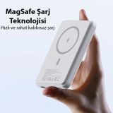 Duzzona W4 20W 5000mAh Magsafe Uyumlu Taşınabilir Kablosuz Hızlı Şarjl