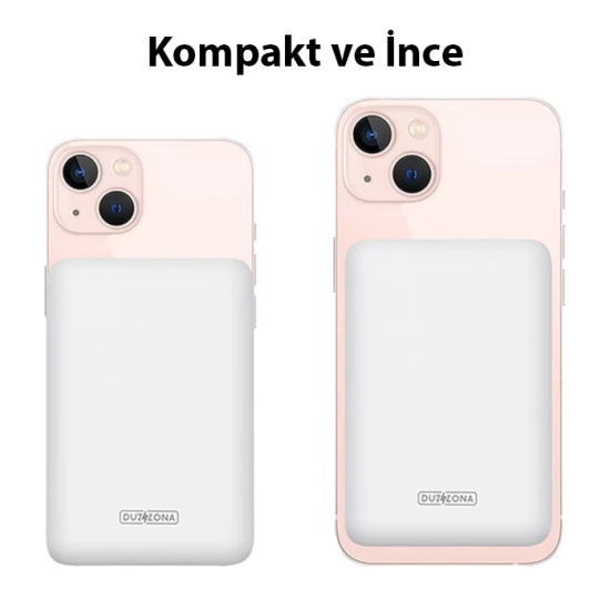 Duzzona W4 20W 5000mAh Magsafe Uyumlu Taşınabilir Kablosuz Hızlı Şarjl