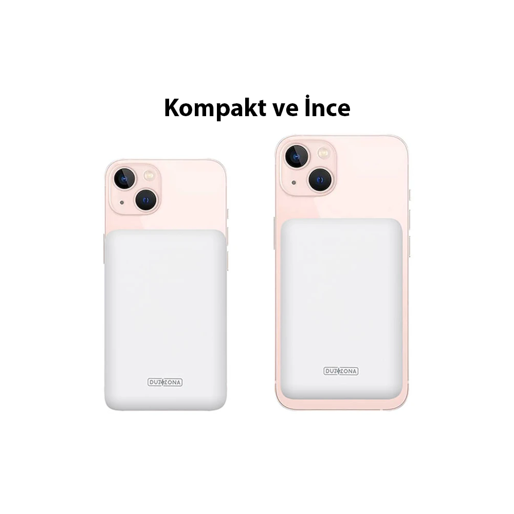 Duzzona W4 20W 5000mAh Magsafe Uyumlu Taşınabilir Kablosuz Hızlı Şarjl