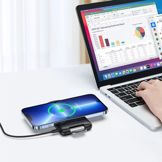 Duzzona W2 Katlanır Standlı 15W Hızlı Şarj Wireless Kablosuz Şarj Ciha
