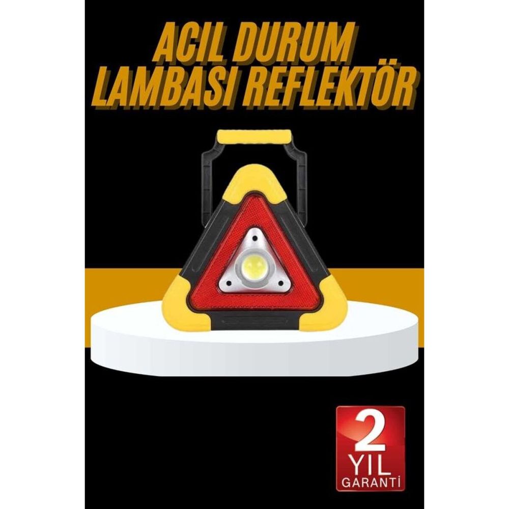 Reflektör Işıklı Ikaz Lambası Şarjlı Çok Fonksiyonlu Işıklı Üçgen Refl