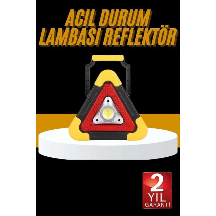 Reflektör Işıklı Ikaz Lambası Şarjlı Çok Fonksiyonlu Işıklı Üçgen Refl