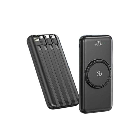 Kablosuz Çoklu Şarj Girişli 10.000 Mah Kablolu Powerbank Taşınabilir