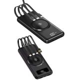Kablosuz Çoklu Şarj Girişli 10.000 Mah Kablolu Powerbank Taşınabilir
