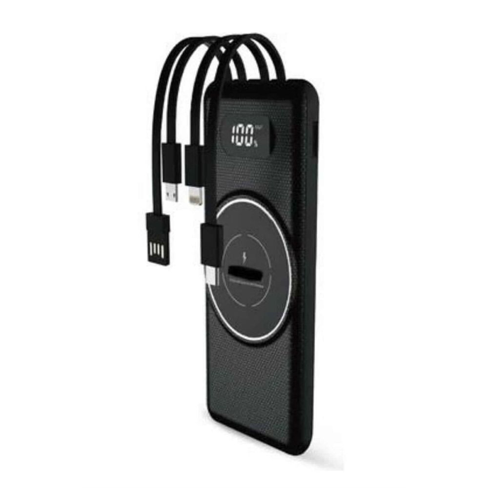 Wireless Powerbank 10000 Mah LED Ekranlı Dahili Kablolu Hızlı Şarj