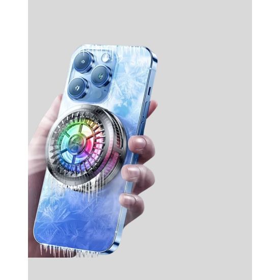 RGB Işıklı Telefon Soğutucu Fan Gaming Cooler Süper Hızlı Soğutma
