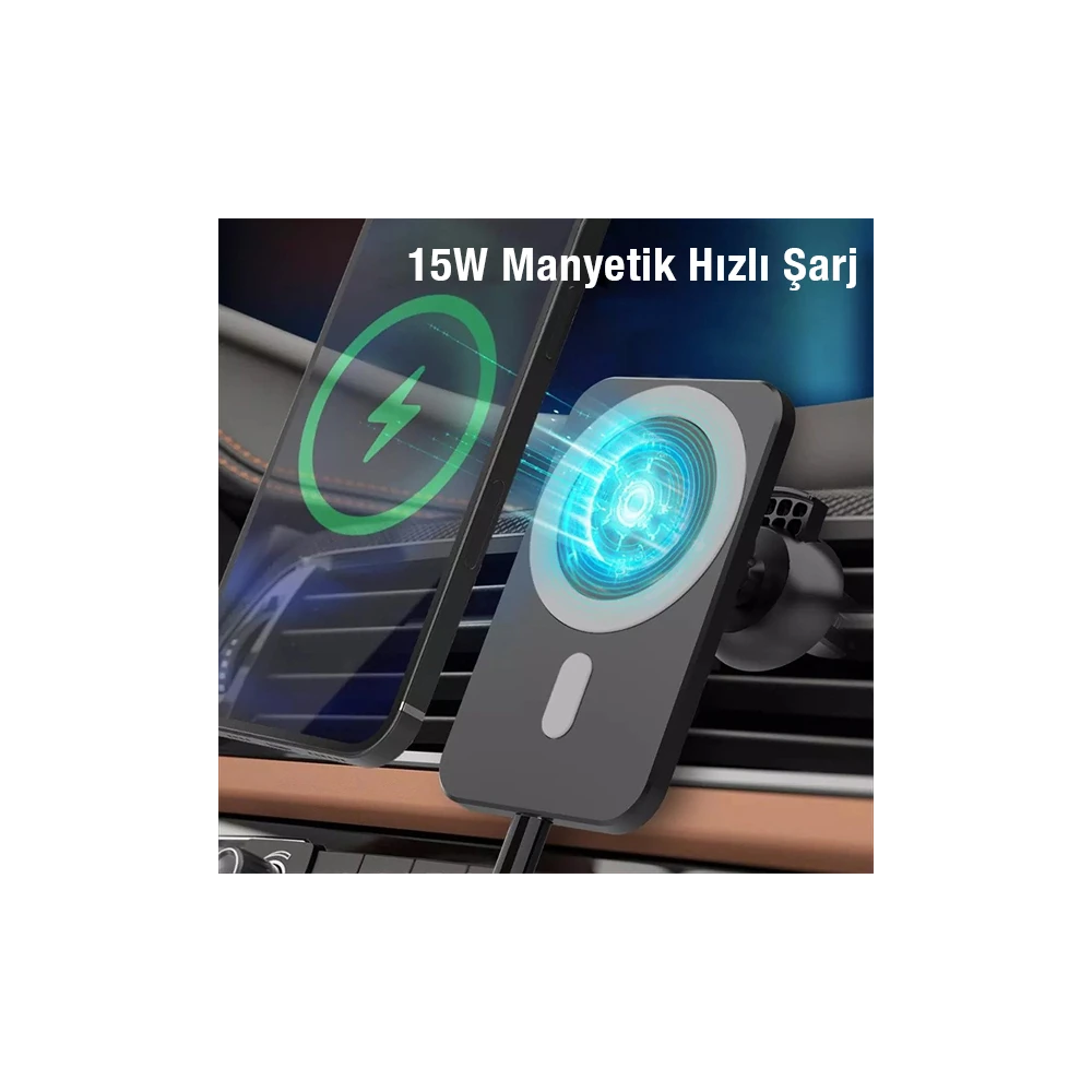 Ally N16 15W Magsafe Uyumlu Araç İçi Telefon Tutucu
