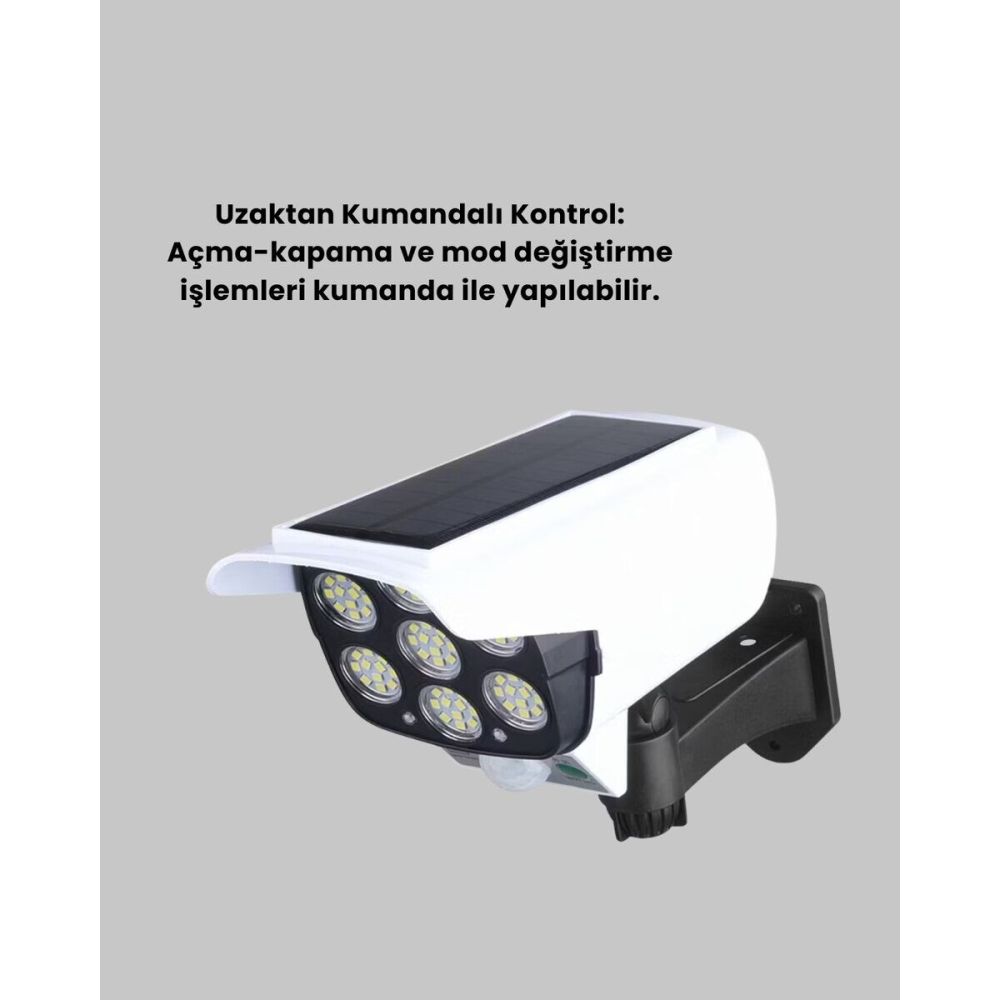 Güneş Enerjili Kamera Görünümlü Hareket Sensörlü LED Duvar Lambası Uza
