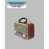 Nostalji Bluetooth Radyo FM AM SW Ahşap Eskitme Tasarım