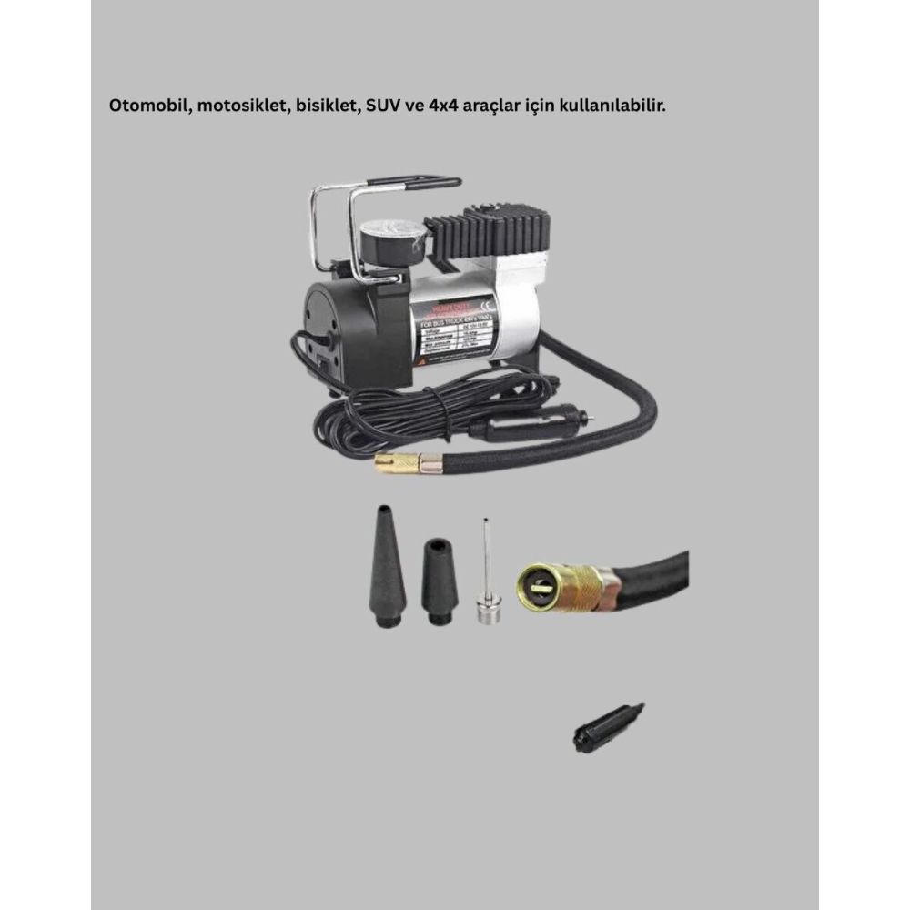 DC 12V Metal Hava Kompresörü Araç Lastik Şişirme 35L/Dk