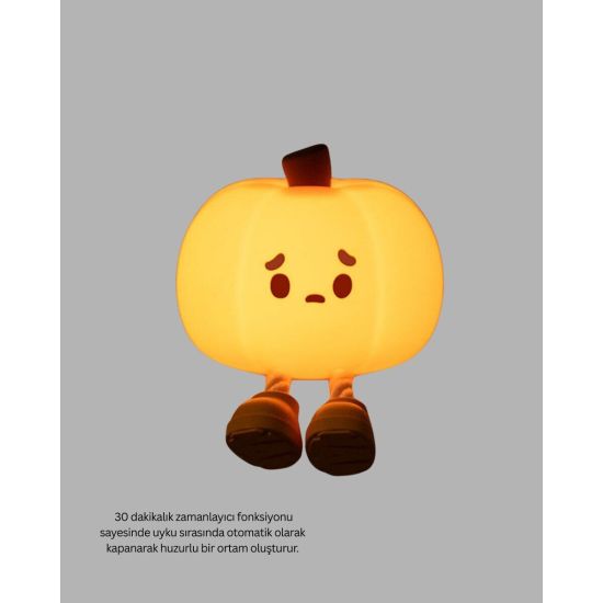 Dekoratif Pumpkin Gece Lambası Şarjlı Dokunmatik LED Işık