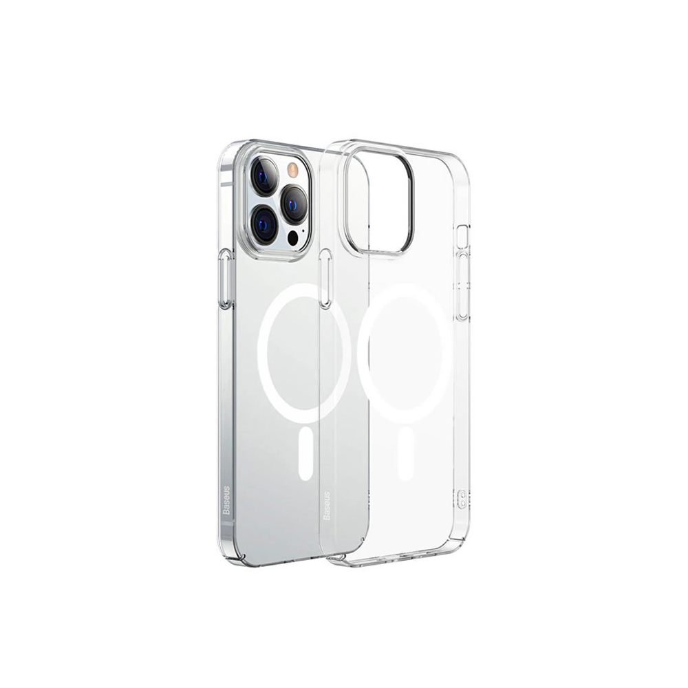 Baseus Crystal iPhone 13 Pro Magsafe Silikon Kılıf + Tempered Ekran Ko