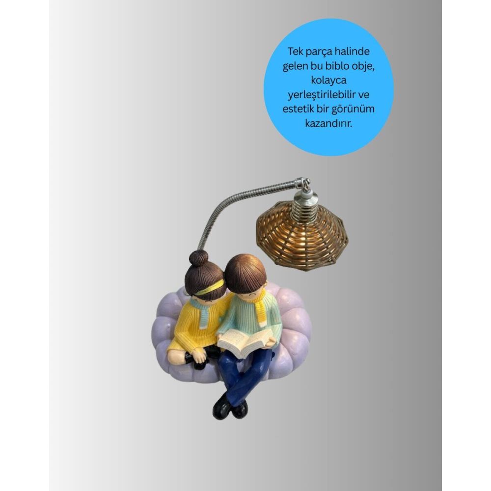 Romantik Çift Temalı Dekoratif Masa Lambası Yumuşak LED Işık