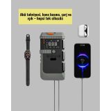 Taşınabilir Akü Takviye Cihazı Işıklı Hava Kompresörü Powerbank