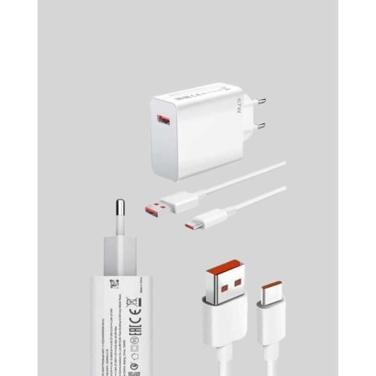 67 Watt Ultra Hızlı Şarj Adaptörü Xiaomi Redmi 9 10 12C Uyumlu