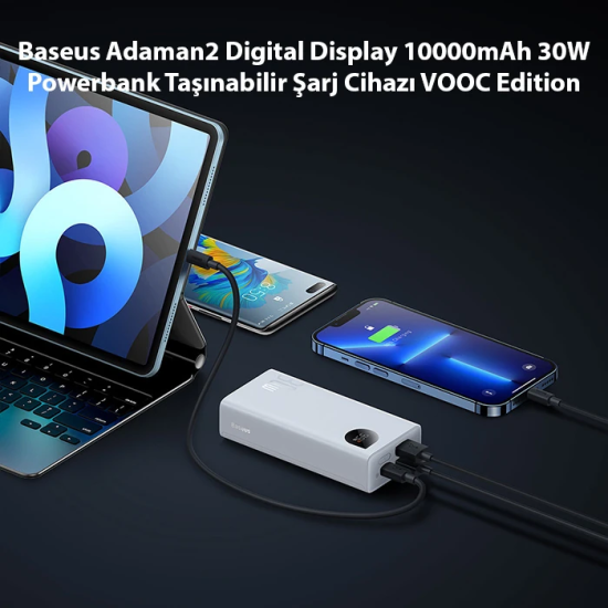 Baseus Adaman2 Digital Display 10000mAh 30W Powerbank Taşınabilir Şarj
