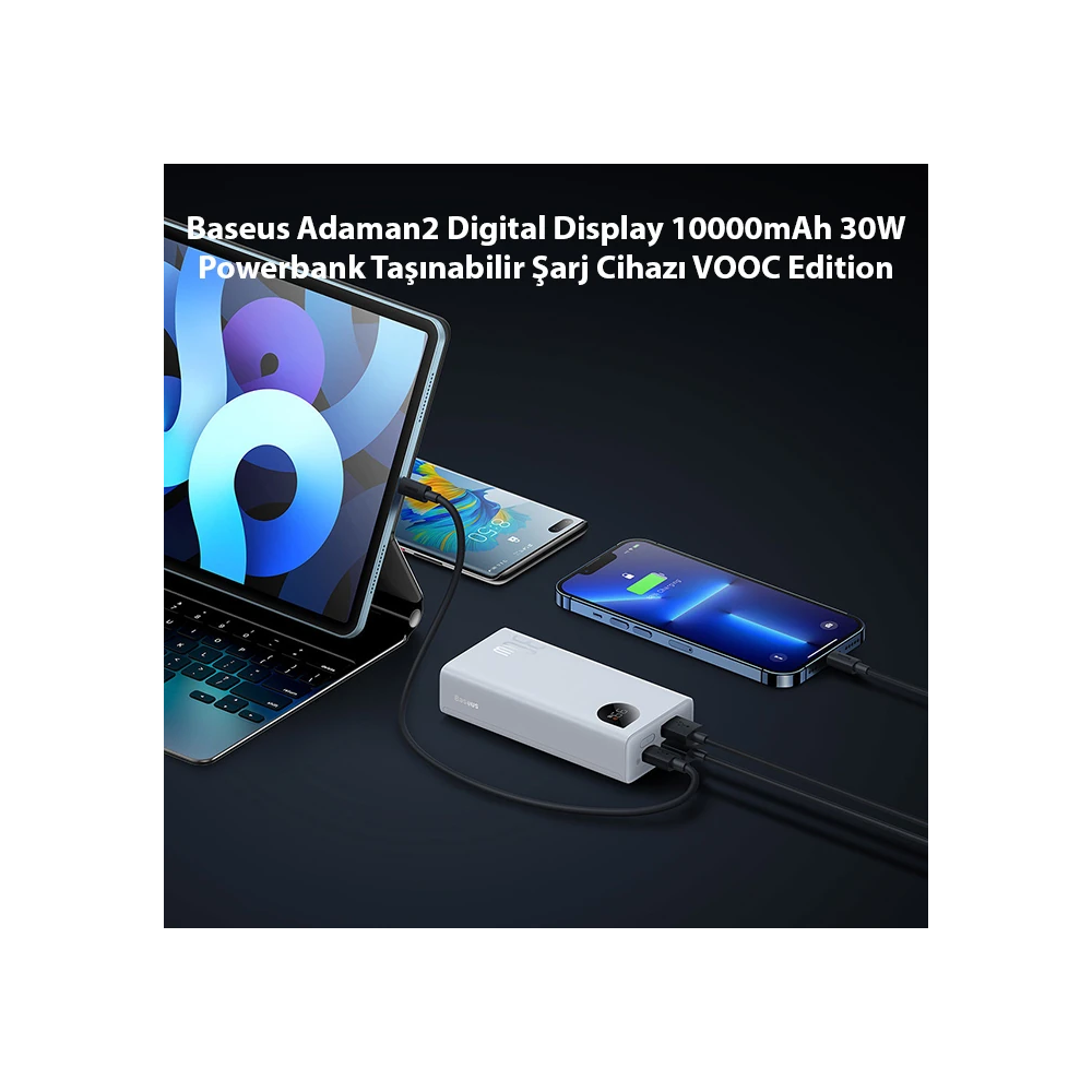Baseus Adaman2 Digital Display 10000mAh 30W Powerbank Taşınabilir Şarj