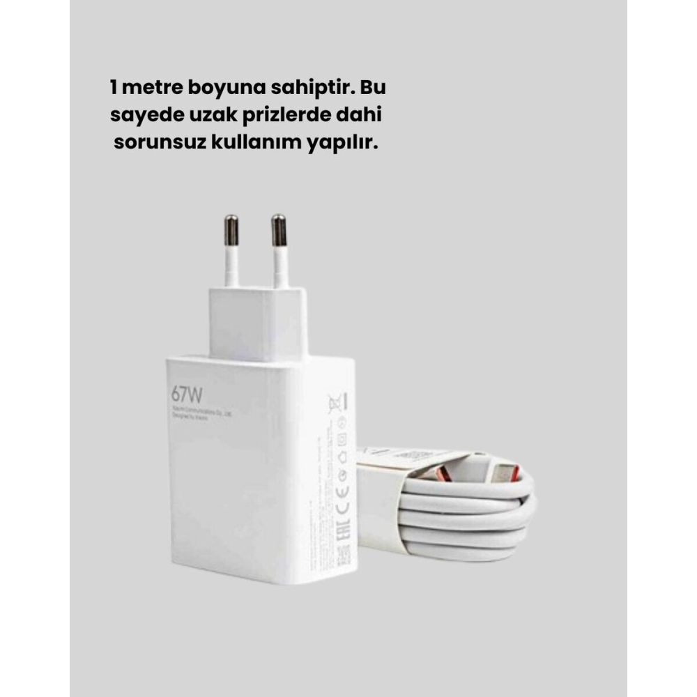 67 Watt Type C Hızlı Şarj Cihazı Huawei P30 P40 Mate 20 Pro Uyumlu