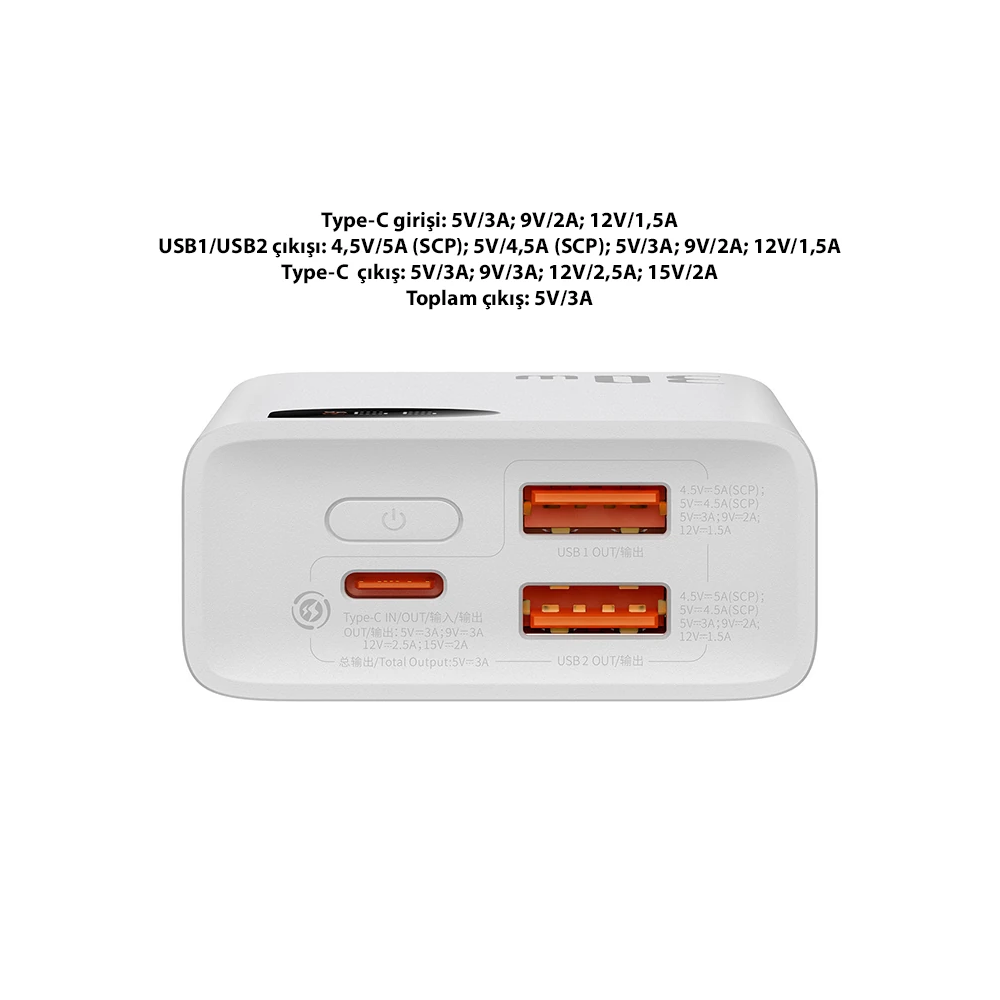 Baseus Adaman2 Digital Display 10000mAh 30W Powerbank Taşınabilir Şarj