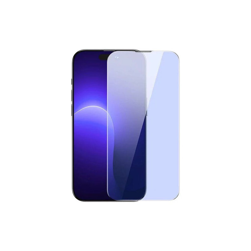 Baseus Crystal 0.3mm Anti-Blue iPhone 14 Pro Full Tempered Ekran Koruy