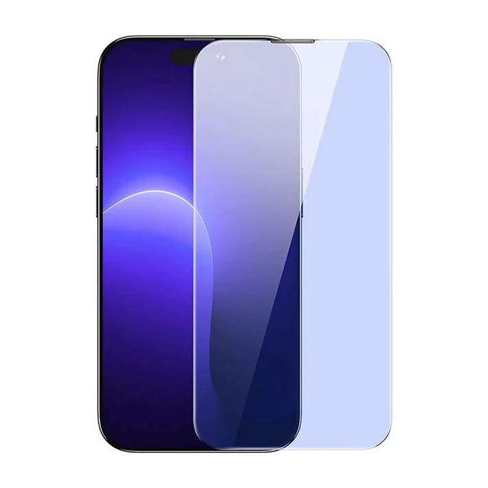 Baseus Crystal 0.3mm Anti-Blue iPhone 14 Pro Full Tempered Ekran Koruy