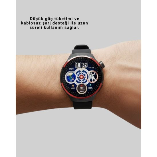 Spor ve Sağlık Takipli Akıllı Saat Kablosuz Şarj