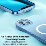 Baseus Crystal iPhone 14 Plus 6.7 Magsafe Silikon Kılıf + Tempered Ekr