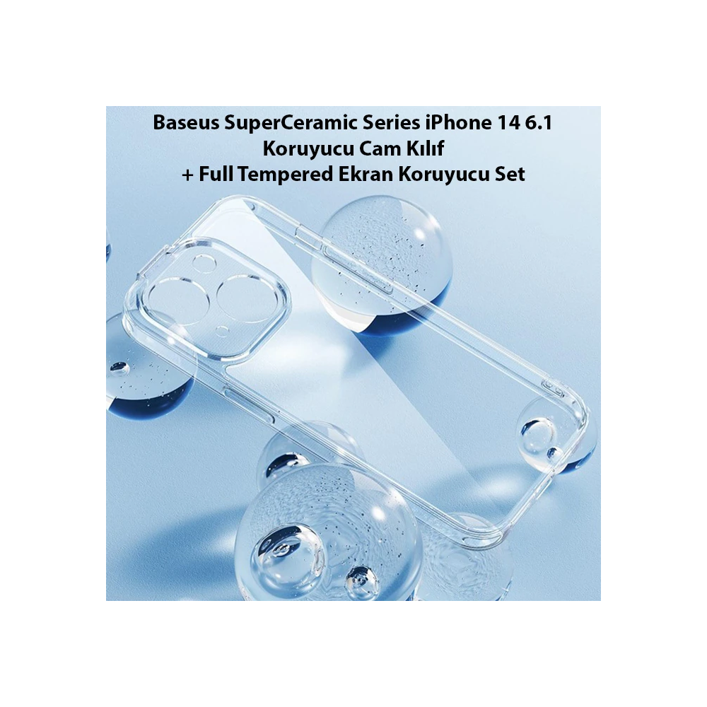 Baseus SuperCeramic Series iPhone 14 Plus 6.7 Koruyucu Cam Kılıf+Full 