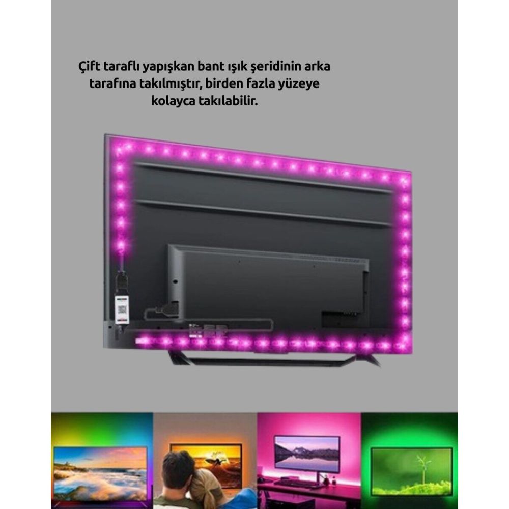 Müzikle Senkronize LED Şerit TV Aydınlatma