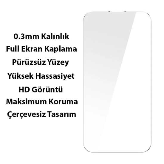 Baseus SuperCeramic Series iPhone 14 Plus 6.7 Koruyucu Cam Kılıf+Full 