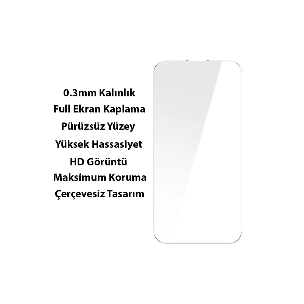 Baseus SuperCeramic Series iPhone 14 Plus 6.7 Koruyucu Cam Kılıf+Full 