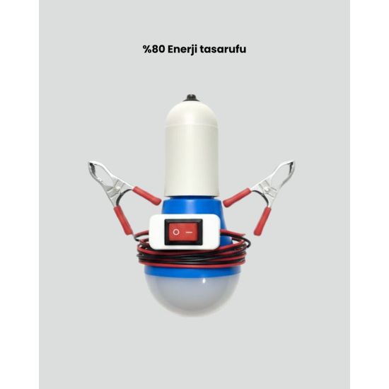 12V LED Ampul Timsah Kıskaçlı Taşınabilir Aydınlatma