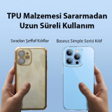 Baseus Simple Case iPhone 14 Pro 6.1 Kamera Korumalı İnce Silikon Şeff