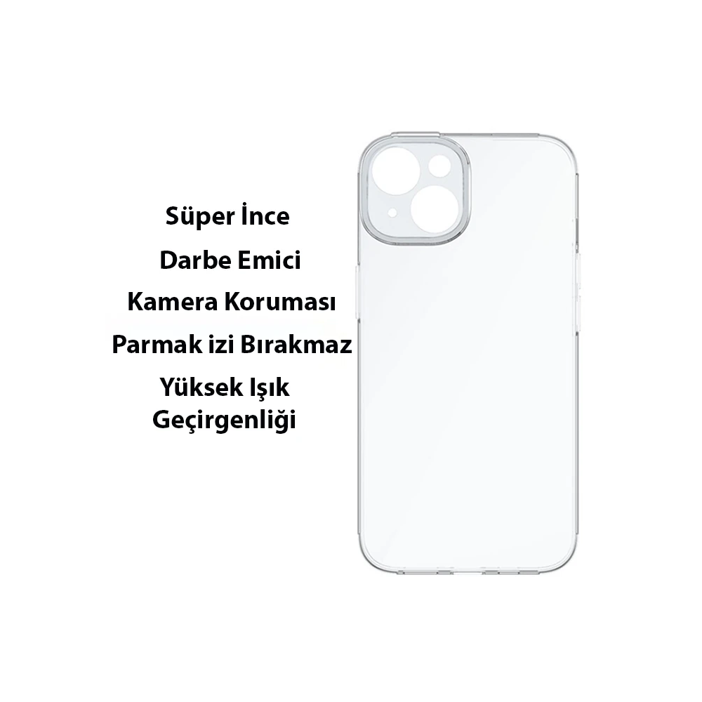 Baseus Simple Case iPhone 14 6.1 Kamera Korumalı İnce Silikon Şeffaf K
