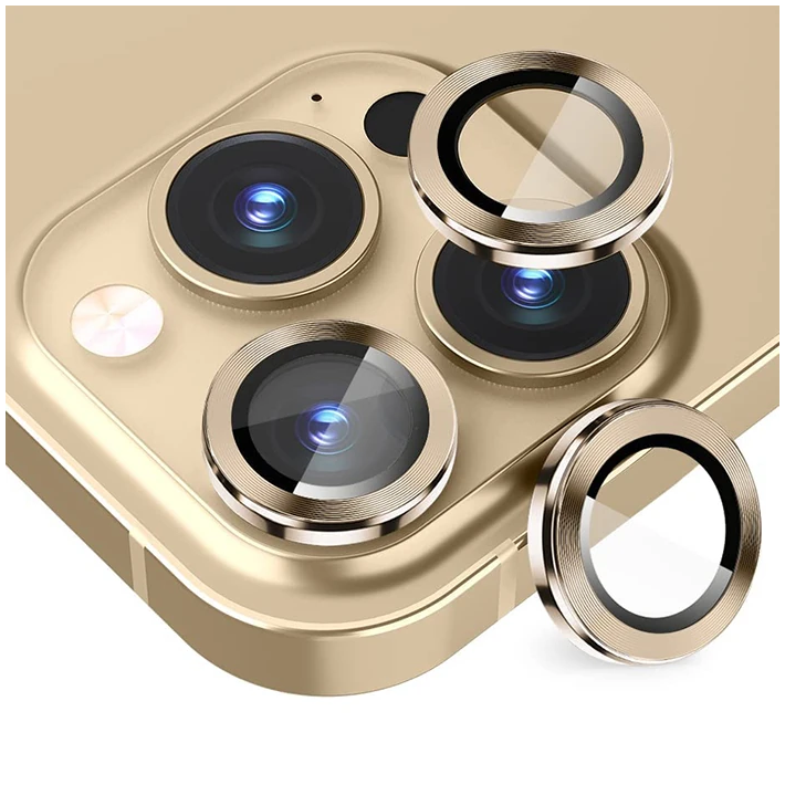 ALLY iPhone 14 Pro-14 Pro Max 3D Metal Çerçeveli Kamera Lens Koruyucu