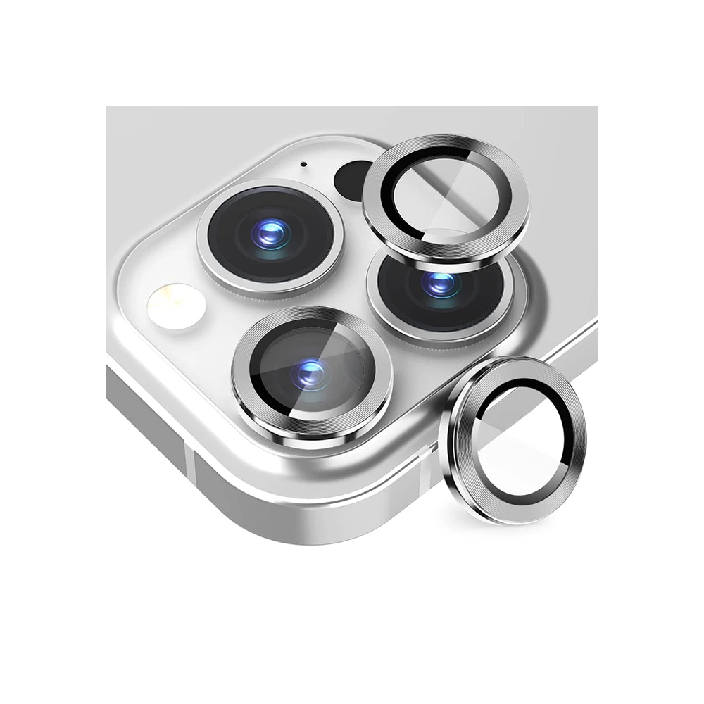 ALLY iPhone 14 Pro-14 Pro Max 3D Metal Çerçeveli Kamera Lens Koruyucu