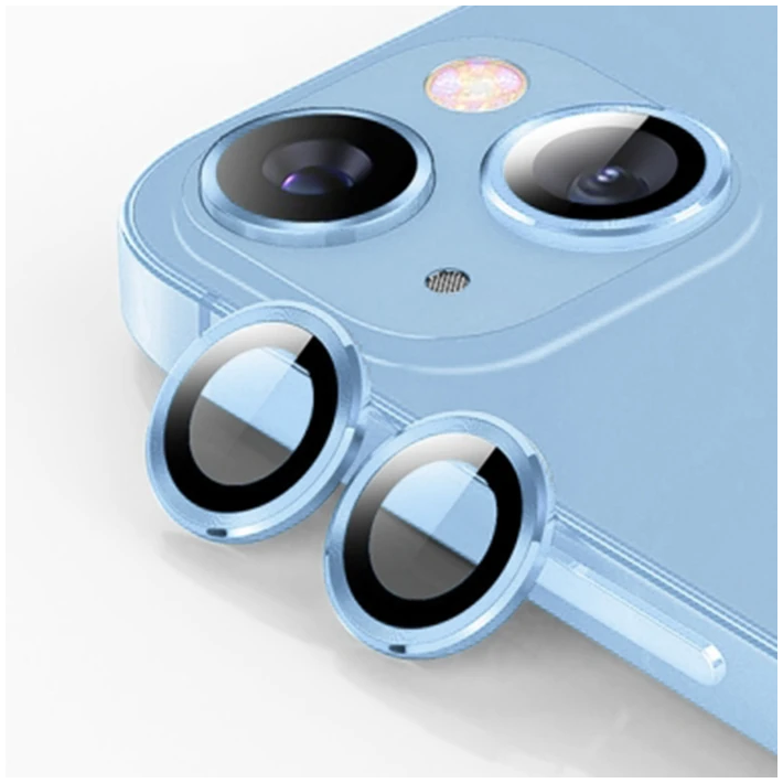 ALLY iPhone 14-14 Plus 3D Metal Çerçeveli Kamera Lens Koruyucu