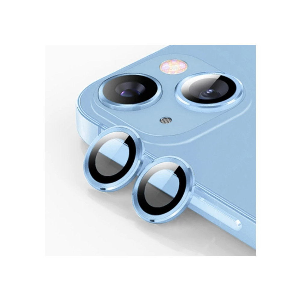 ALLY iPhone 14-14 Plus 3D Metal Çerçeveli Kamera Lens Koruyucu