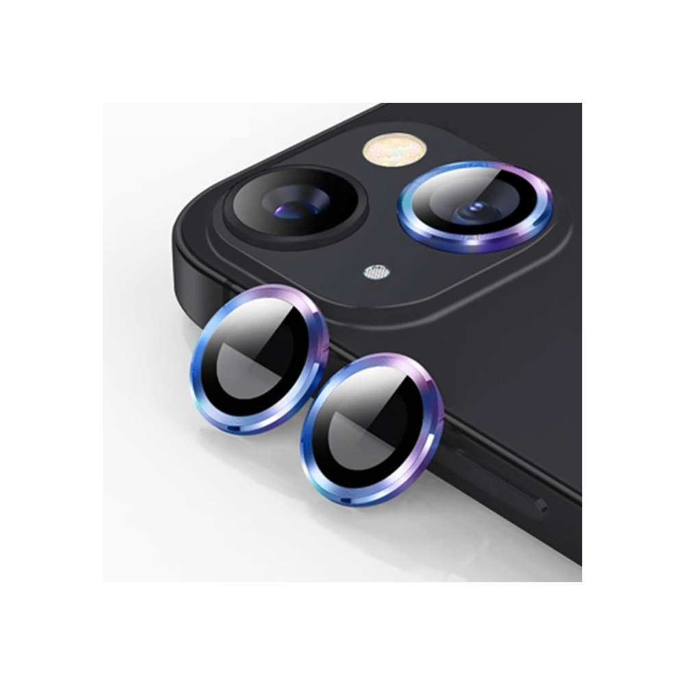 ALLY iPhone 14-14 Plus 3D Metal Çerçeveli Kamera Lens Koruyucu