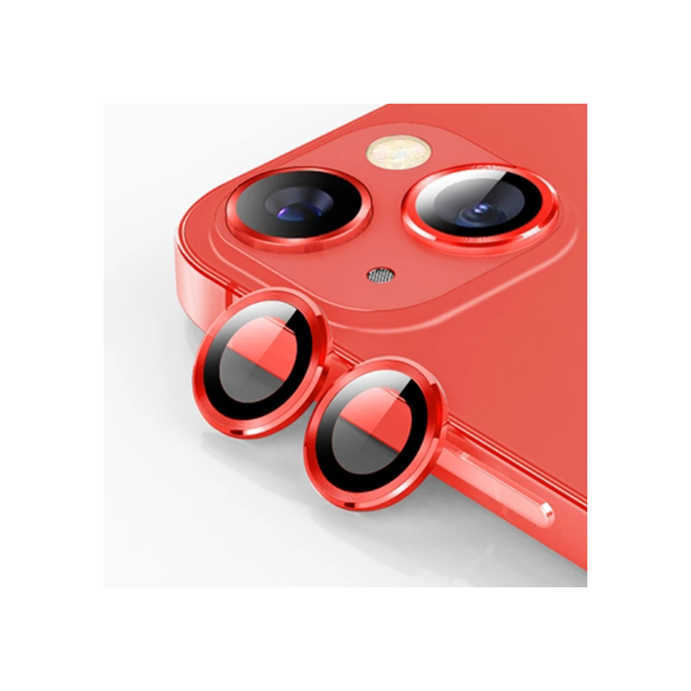 ALLY iPhone 14-14 Plus 3D Metal Çerçeveli Kamera Lens Koruyucu