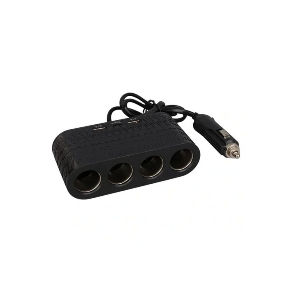 Araç Çakmak Çoklayıcı 4 Çıkışlı 2 USB ve Type C Girişli Çok Fonksiyonl