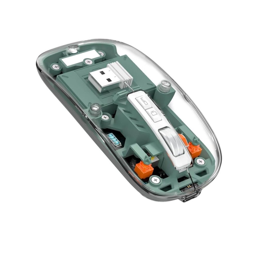 Bluetooth ve 2.4G USB Destekli Pilli Kablosuz Şeffaf Mouse
