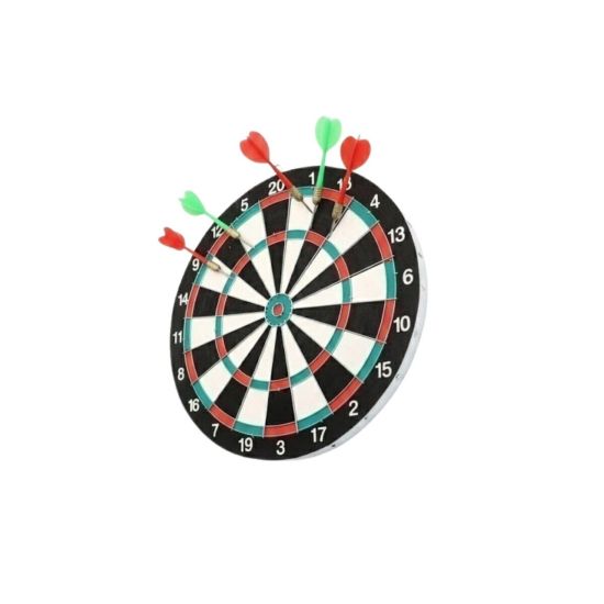 17 İnç Dart Tahtası Sağlam Ahşap Gövde ve Metal İğneli Dart Okları