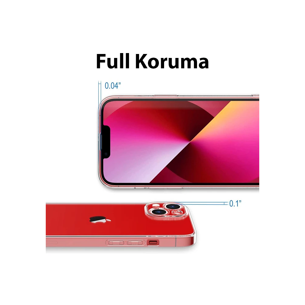 ALLY iPhone 14 6.1inç Crystal Clear Kamera Korumalı Sert PC Kılıf