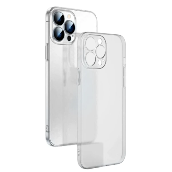 Ally iPhone 13 Pro Max 6.7inch Frosted Glass Şeffaf Kamera Korumalı Kı