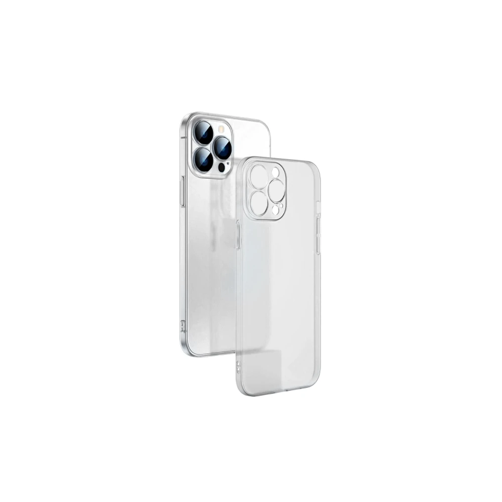 Ally iPhone 13 Pro Max 6.7inch Frosted Glass Şeffaf Kamera Korumalı Kı